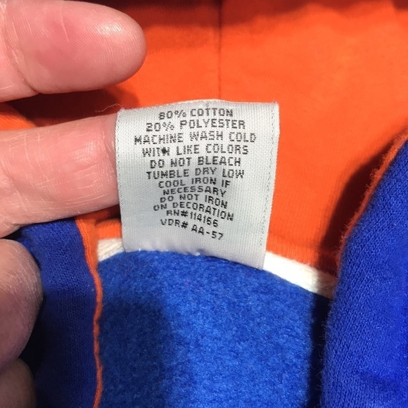 Colosseum Boise State Jacket Men XL Hood Zip Font Navy Orange Pockets Throwback - Picture 5 of 12